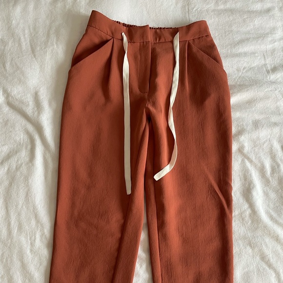 Wilfred rust colour high waisted trouser with drawstrings. - Picture 2 of 2
